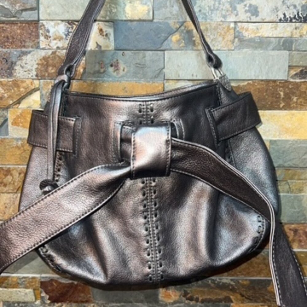 Brighton Pewter Bow Purse like new